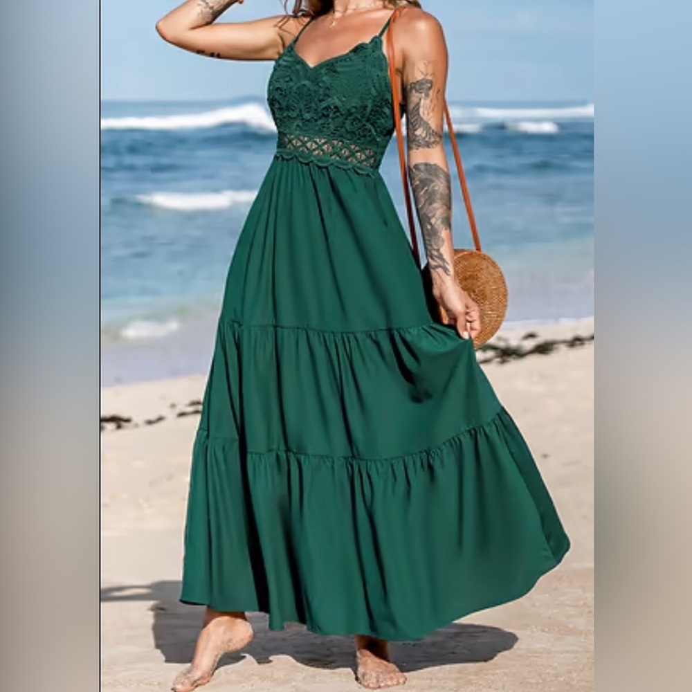 Dokuritu Free Spirit Crochet Lace Maxi Dress | NWT